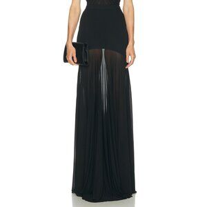 Atlein Long Godet Skirt in Black